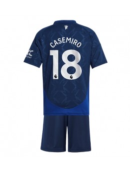 Manchester United Casemiro #18 Dječji Gostujuci Dres kompleti 2024-25 Kratak Rukavima (+ kratke hlače)